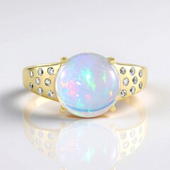 Anello in argento con Opale di Welo