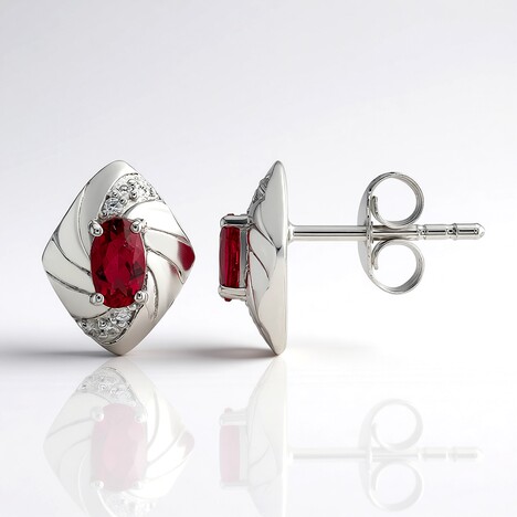 Orecchini in argento con Rubellite Brasiliana AAA