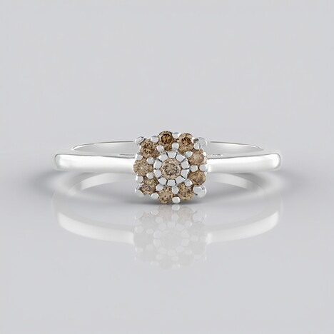 Bague en argent et Diamant chocolat I2