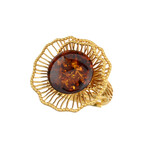Anillo en plata con Ámbar báltico cognac (dagen)