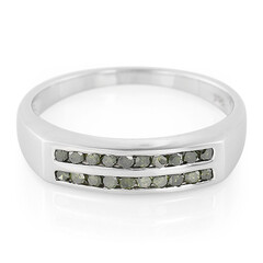 Anello in argento con Diamante Verde Smeraldo