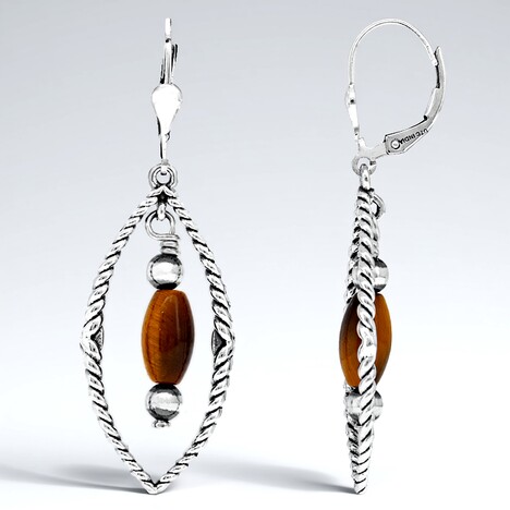 Orecchini in argento con Occhio di Tigre (Desert Chic)