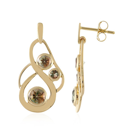 Orecchini in oro con Pietra del Sole dell'Oregon