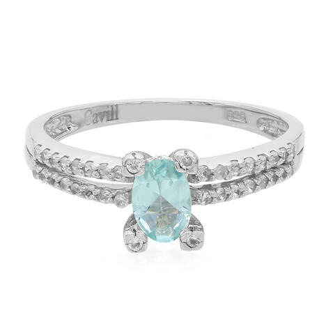 Grüner Fluorapatit-Silberring