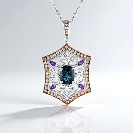 Collana in argento con Topazio Blu Londra (Dallas Prince Designs)