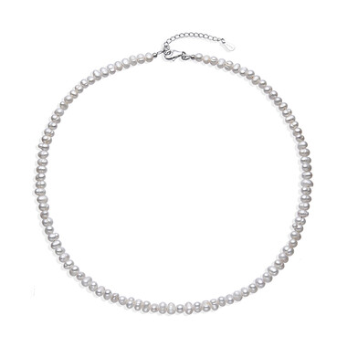 Collana in argento con Perla d'Acqua Dolce Bianca