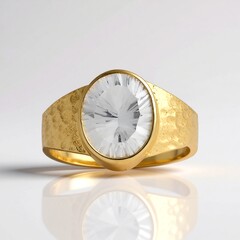 Anello in argento con Quarzo Bianco (MONOSONO COLLECTION)