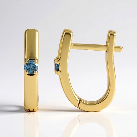 Orecchini in argento con Diamante Blu I2