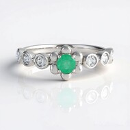 Anello in argento con Smeraldo Colombiano (de Melo Essence)
