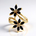 Anello in argento con Zaffiro Nero
