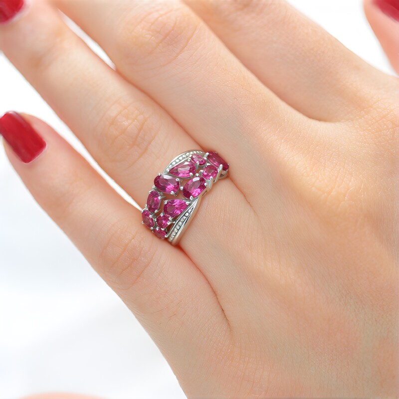 Anillo en plata con Turmalina rosa de Brasil (Pallanova)