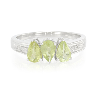 Bague en argent et Tourmaline cuprifère