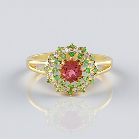 Bague en argent et Tourmaline rose du Nigéria