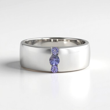 Zilveren ring met een tanzaniet (de Melo)