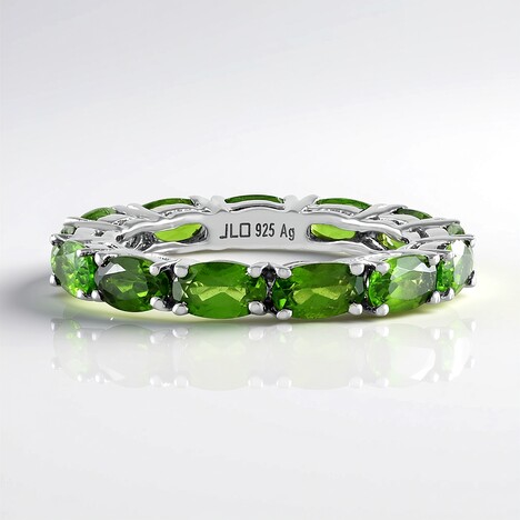 Anello in argento con Diopside Russo