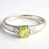 Anillo en plata con Turmalina cuprífera