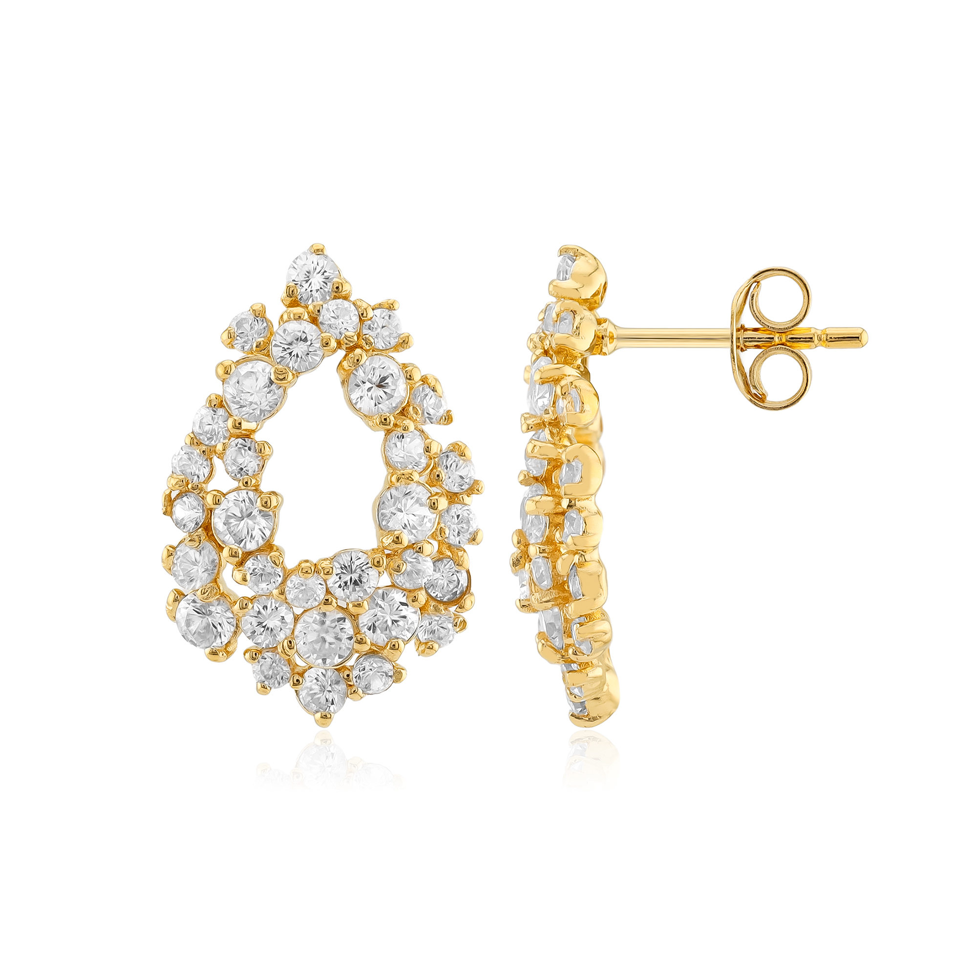 Mariell Juego De Collar Y Aretes De Circonita Cúbica Chapados En Oro Rosa De 14 Quilates, Juego De Collar De Cristal De Circonita Cúbica Para Bodas, Eventos Formales, Madre De La Novia : Mariell