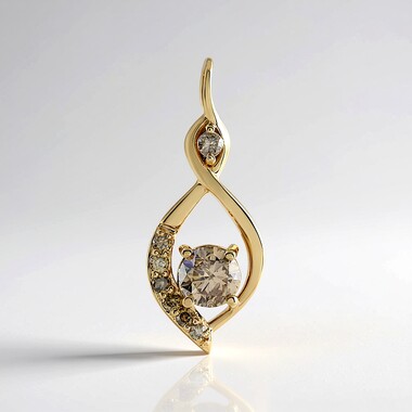 Gouden hanger met een I3 Bruine Diamant