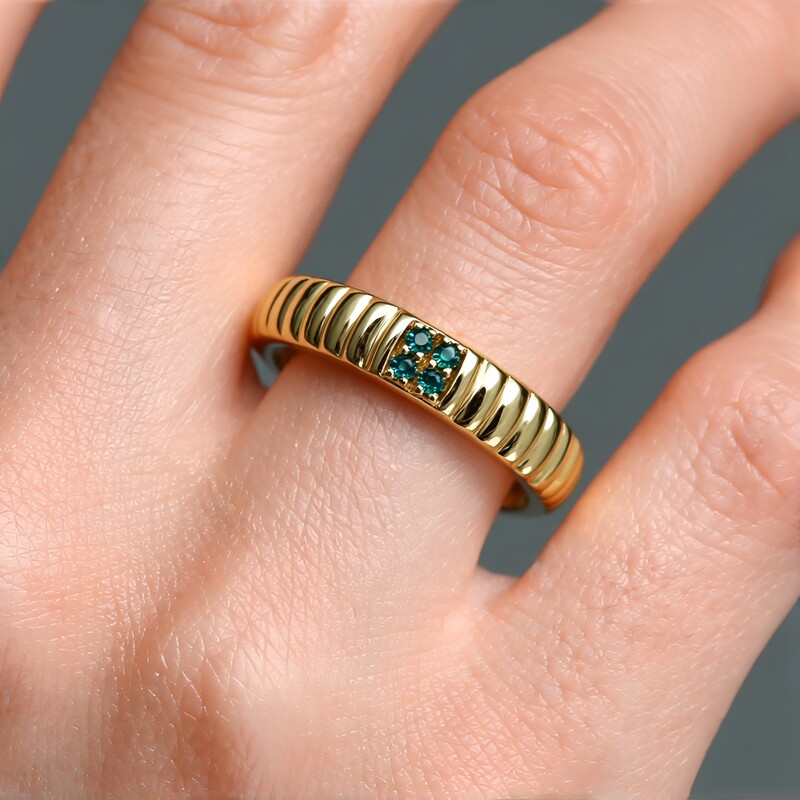 Gouden ring met I3 Champagne Diamanten (de Melo Gold)