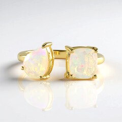 Anello in argento con Opale di Welo (Adela Silber)