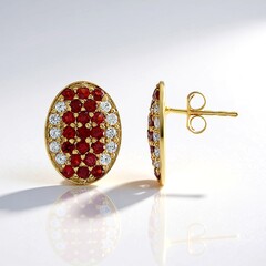 Orecchini in argento con Rubino Tanzania (Adela Silber)