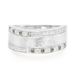 Anello in argento con Alessandrite Brasiliana e Zaffiro Bianco