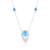 Neonblauer Apatit-Silbercollier