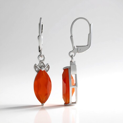 Boucles d'oreilles en argent et Onyx rouge