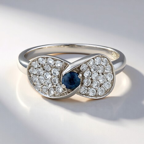 Anello in argento con Zaffiro della Tanzania