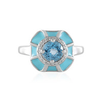 Anello in argento con Topazio Blu Svizzero