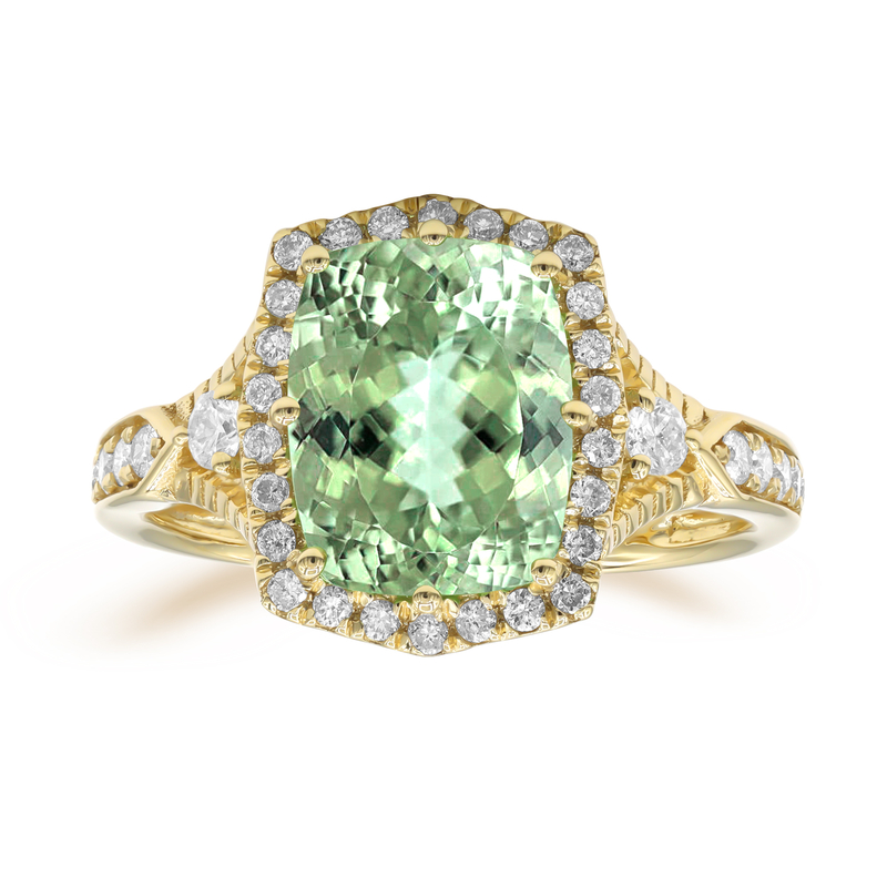 Kenyan Tsavorite Diamond Gold Ring, 3.63 ct