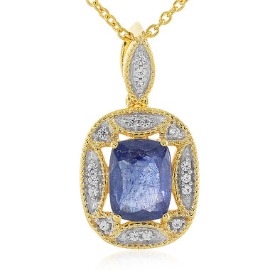 Collier en argent et Saphir bleu de Madagascar