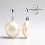 Orecchini in argento con Perla d'Acqua Dolce Bianca (TPC)