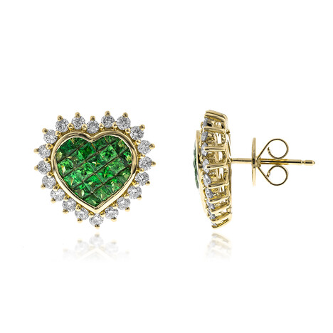 Boucles d'oreilles en or et Grenat Tsavorite AAA (CIRARI)