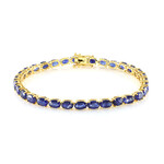 Bracelet en argent et Saphir bleu de Madagascar