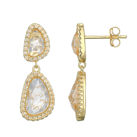 Weißer Quarz-Silberohrringe