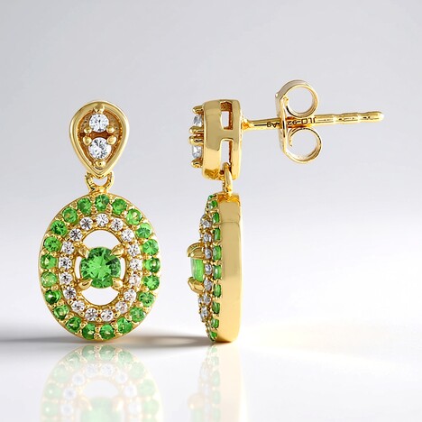 Orecchini in argento con Tsavorite della Tanzania