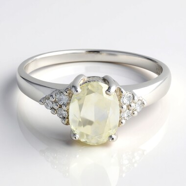 Anello in argento con Kunzite Canarino