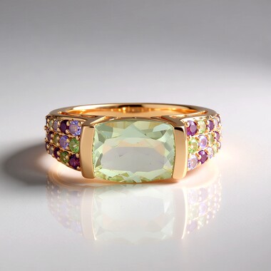 Anello in argento con Ametista Verde (KM by Juwelo)