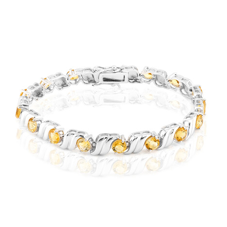 Brazalete en plata con Citrino