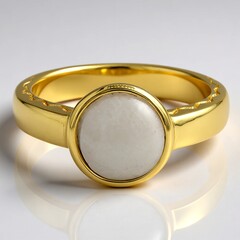 Anello in argento con Giadeite Bianca (Annette)