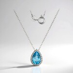 Collana in argento con Topazio Blu Svizzero