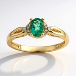 Anello in oro con Smeraldo Colombiano