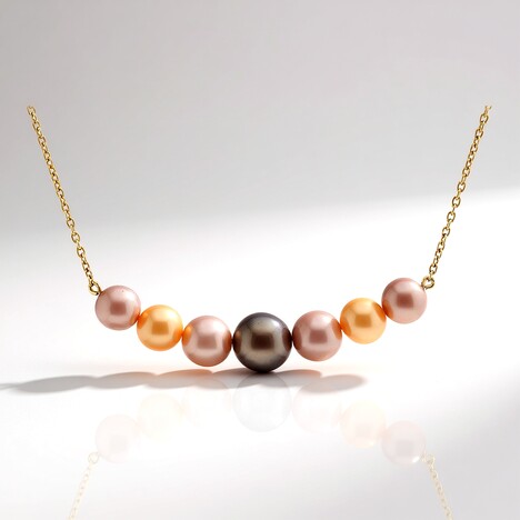 Collana in argento con Perla Ming Porpora (TPC)