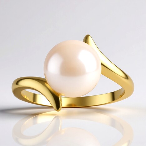 Bague en argent et Perle blanche de culture d'eau douce (TPC)