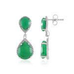 Smaragdfarbener Beryll-Silberohrringe