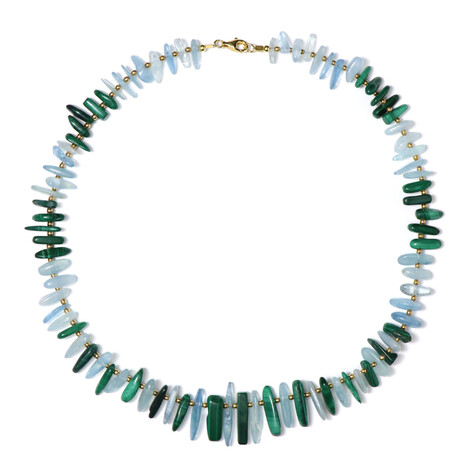 Collar en plata con Hematita dorada (Riya)