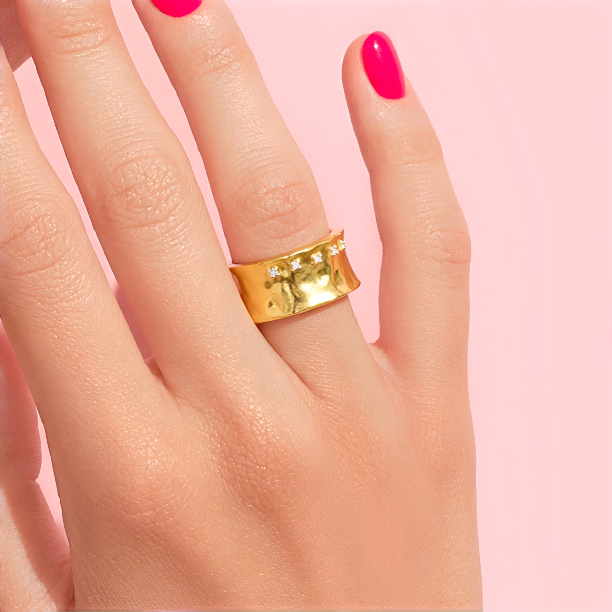 Anello in argento placcato oro rosa con quarzo rosa del Madagascar e