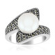Anillo en plata con Perla blanca Freshwater (Annette classic)