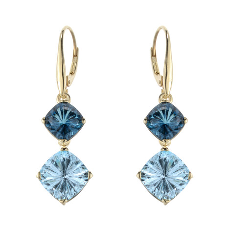 Boucles d'oreilles en or et Topaze bleu ciel (dagen)